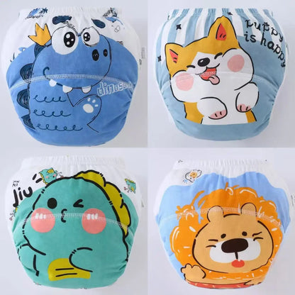 4PCS Baby Waterproof Diapers Pee Shorts Underwears Reusable Soft Ecological Cotton Toddler Potty Training Pants For Boys Girls