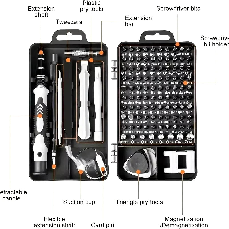 JCD Precision Screwdriver 115-in-1 Set Multifunctional Professional Repair Tool with 98pcs Magnetic Suitable for various repairs