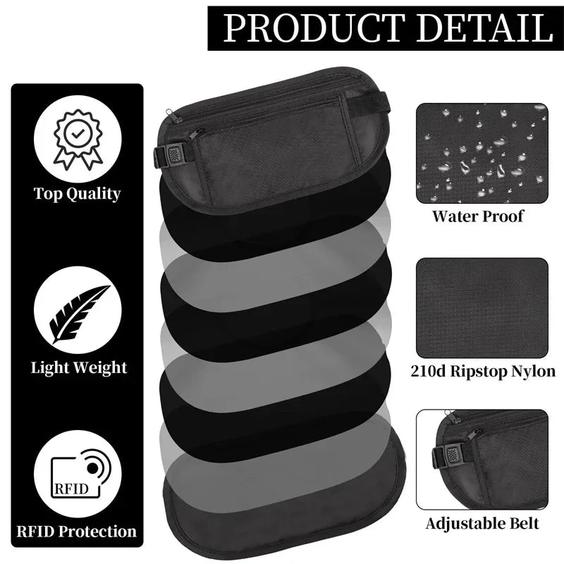 1pcWaterproof Anti-theft Invisible Running Waist Bag Multi-functional Ultra-thin Travel Cell Phone Bag For Men Women Cycling Bag - Smarsty