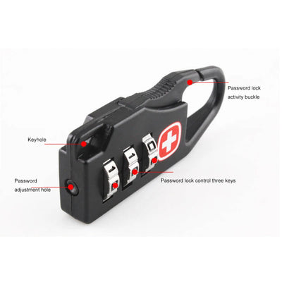 Outdoor Backpack Handbag Zipper Lock Anti Theft Portable Mini Combination Code Number Lock for Travel Backpack Accessories - Smarsty