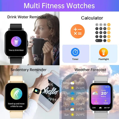 Smart Watch with Blood Pressure Monitor and Bluetooth Connectivity - Smarsty