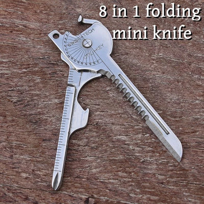 8-in-1 Multi-Tool Keychain for Camping & Survival | Folding Screwdriver, Bottle Opener | Compact Outdoor Utility Pliers with Key by Smarsty