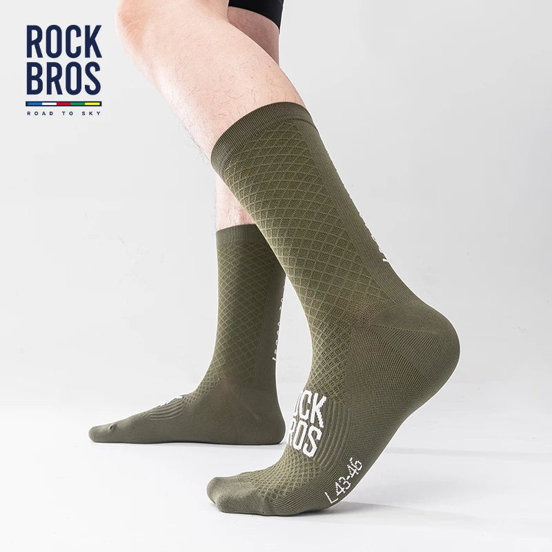 ROCKBROS Cycling Socks Soothing Sport Socks Shock Absorbing Bike Socks Breathable Fabric High Elastic Outdoor Socks A pair - Smarsty