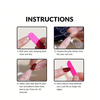 Short Square Wine Red Press On Nails Set - Smarsty