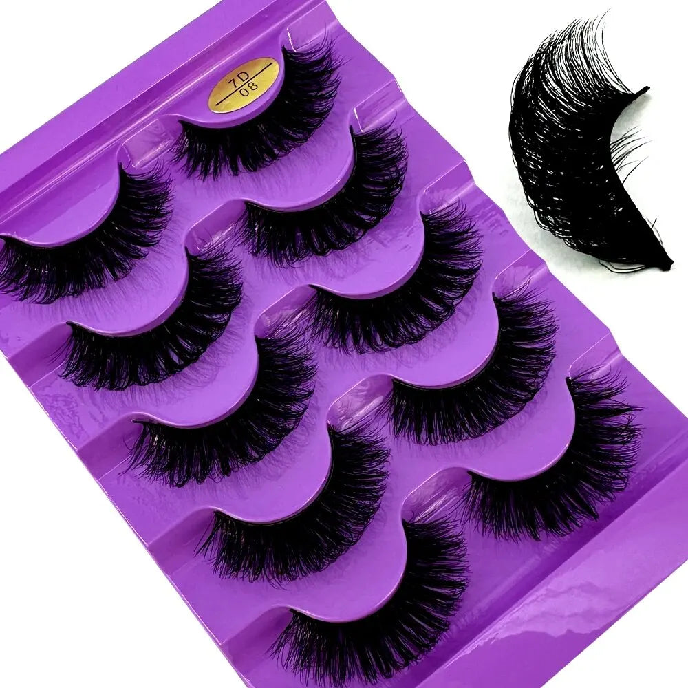 3D Natural Cat Eye False Eyelashes Fluffy Soft 5 Pairs - Smarsty