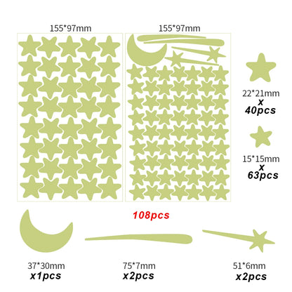 Luminous Moon Stars Wall Stickers for Kids Decor - Smarsty