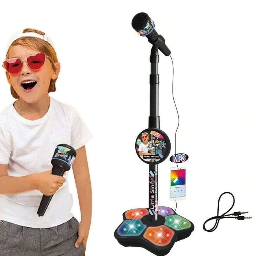 Kids Microphone Stand Toy, Portable Children's Karaoke Electronic, Durable Party Karaoke Microphone Stand, Kids Karaoke Machine - Smarsty