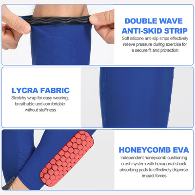 Soccer Shin Pads with Honeycomb Pads Football Shin Pads Ergonomic Lightweight Calf Protective Gear for Kids Youth Adults