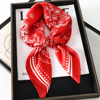 Luxury Silk Square Scarf Soft Satin Neck Hair Tie - Smarsty