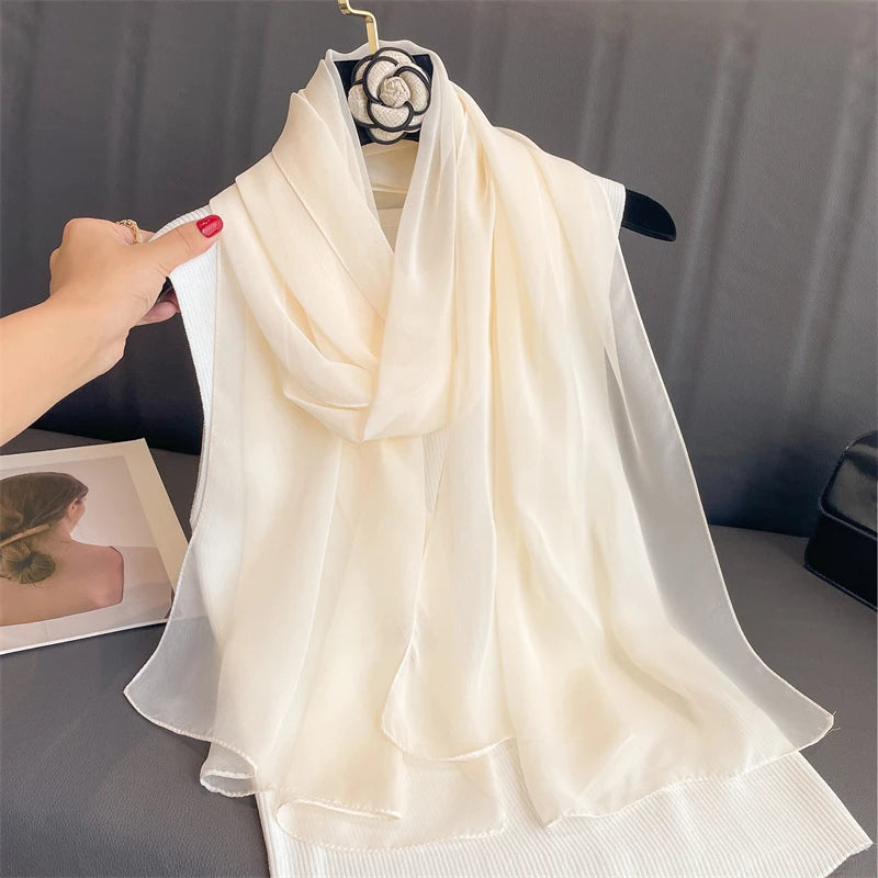 Women Print Chiffon Scarf Lightweight Sunscreen Shawl Wrap - Smarsty