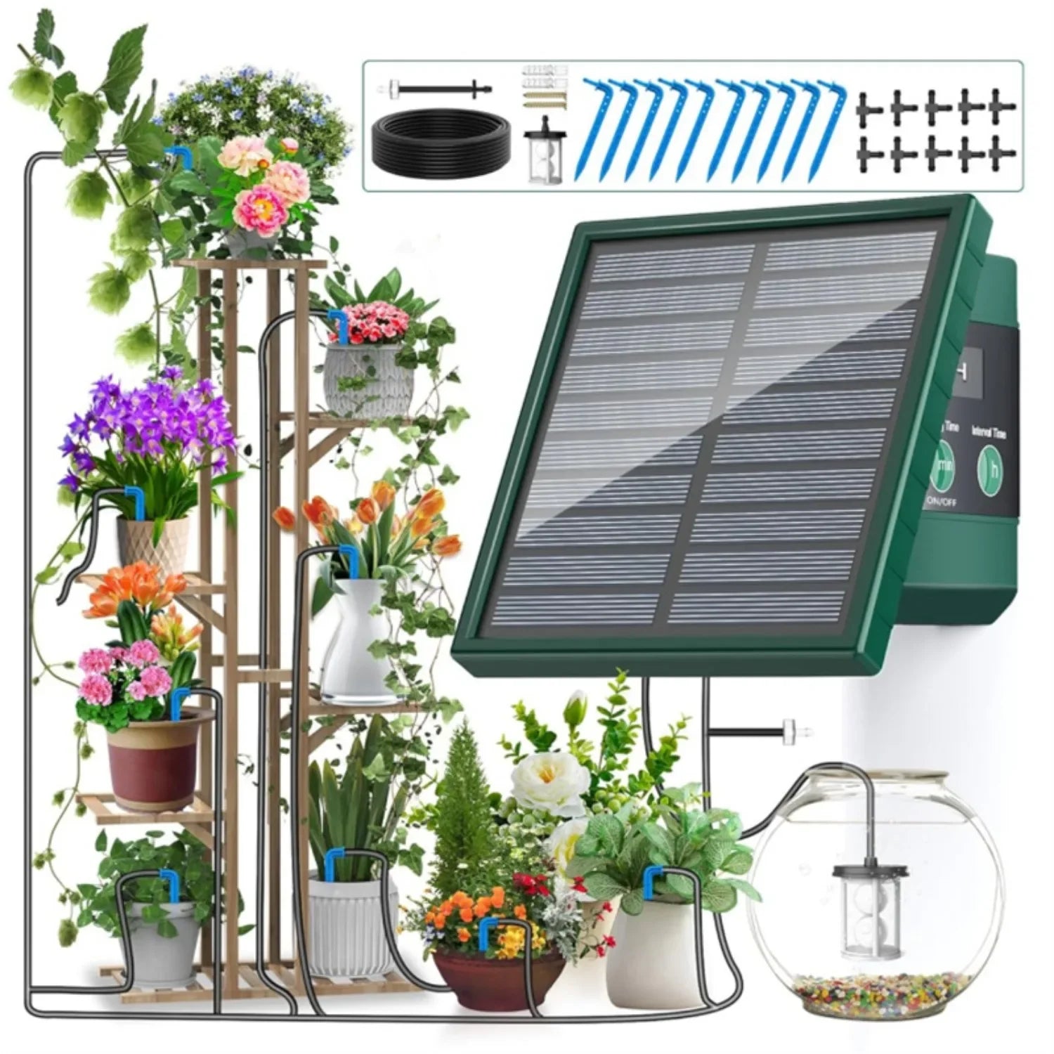 Solar Powered Automatic Drip Irrigation System for Gardens - Smarsty