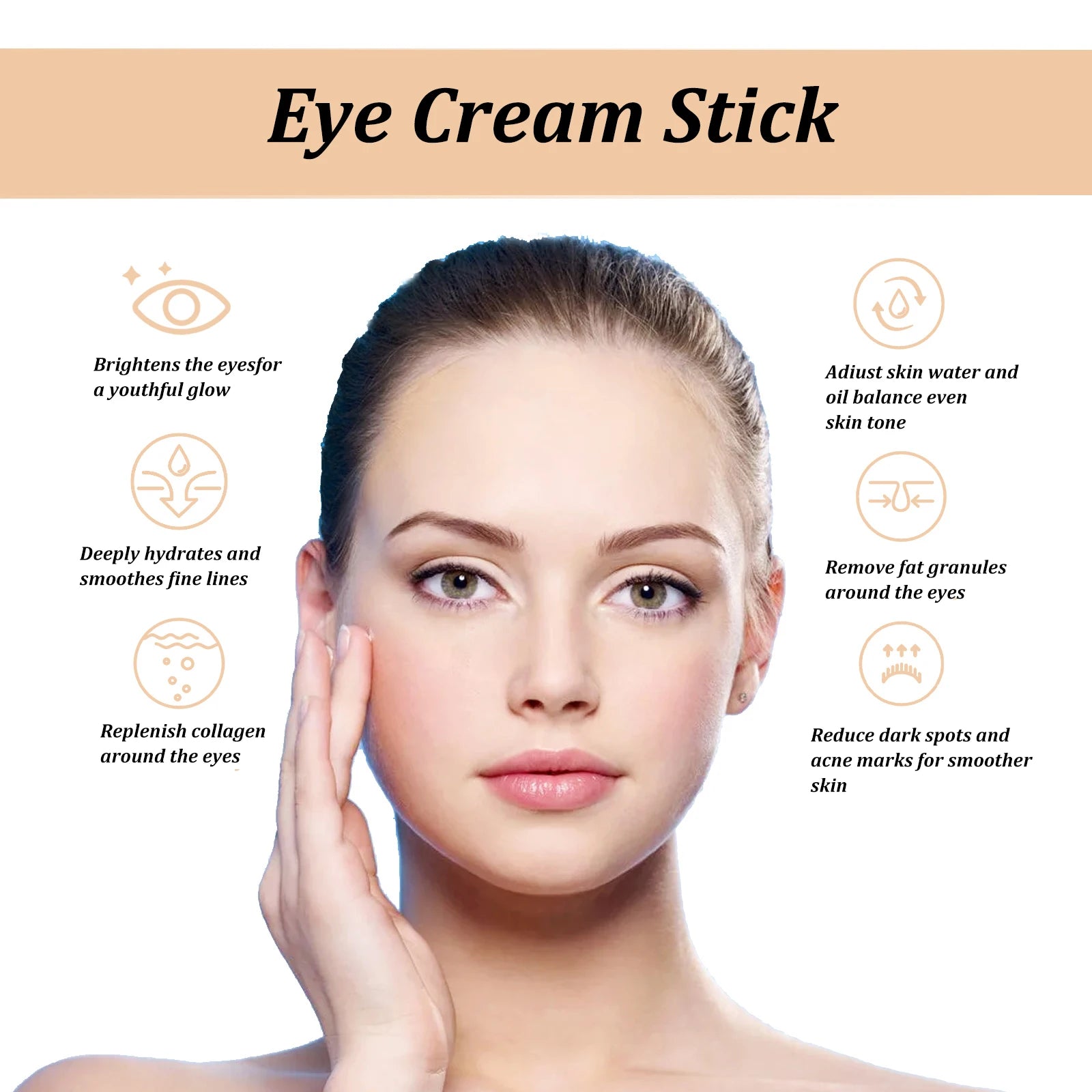 Snail Eye Cream Stick for Dark Circles and Puffiness - Smarsty