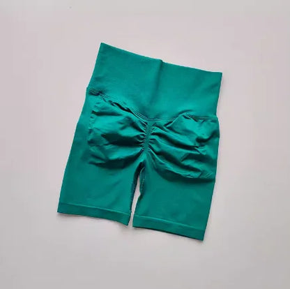 Women Yoga Shorts High Waist Sport Shorts Hip Push Up Soft Fitness Quick Dry Running Shorts Tummy Control Workout Gym Shorts - Smarsty