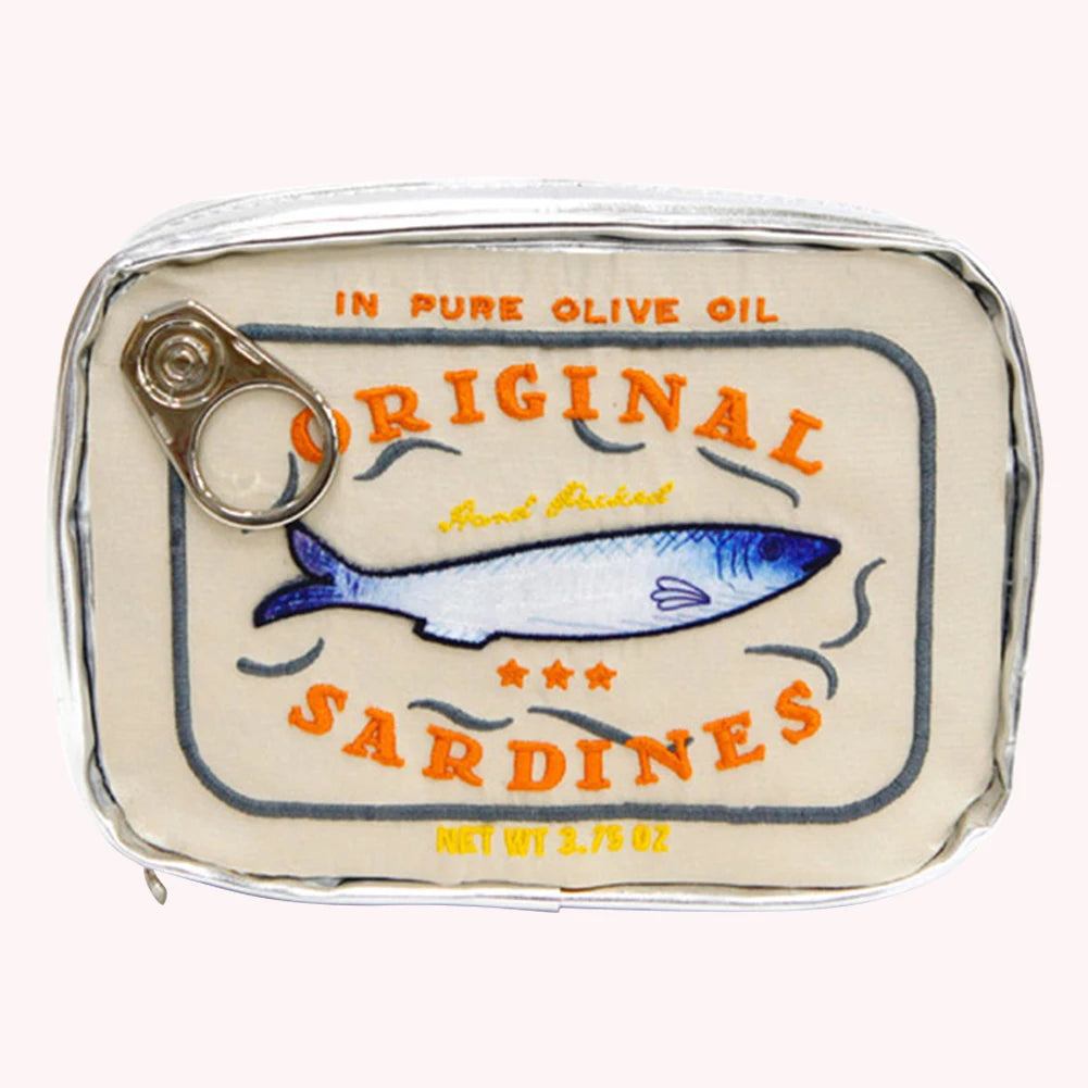 Canned Sardines Style Storage Bag Cute Bath Travel Bag Creative Portable Fashion Zipper Multi-function Soft for Weekend Vacation - Smarsty