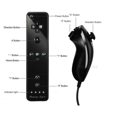 Wireless Nintendo Wii Gamepad Controller with Nunchuck Joypad - Smarsty