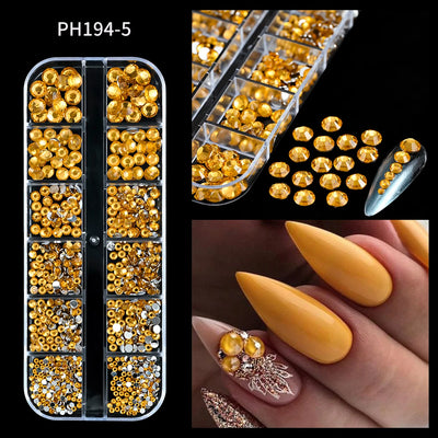 Mixed Nail Rhinestones with Shiny Clear Colors for Stunning Nail Art - Smarsty