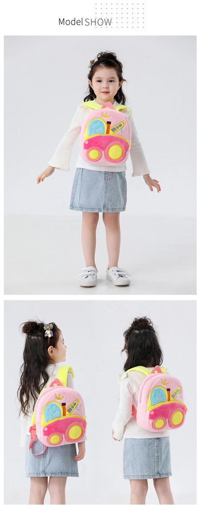 Plush Excavator Kids Backpack For Small School Bags - Smarsty