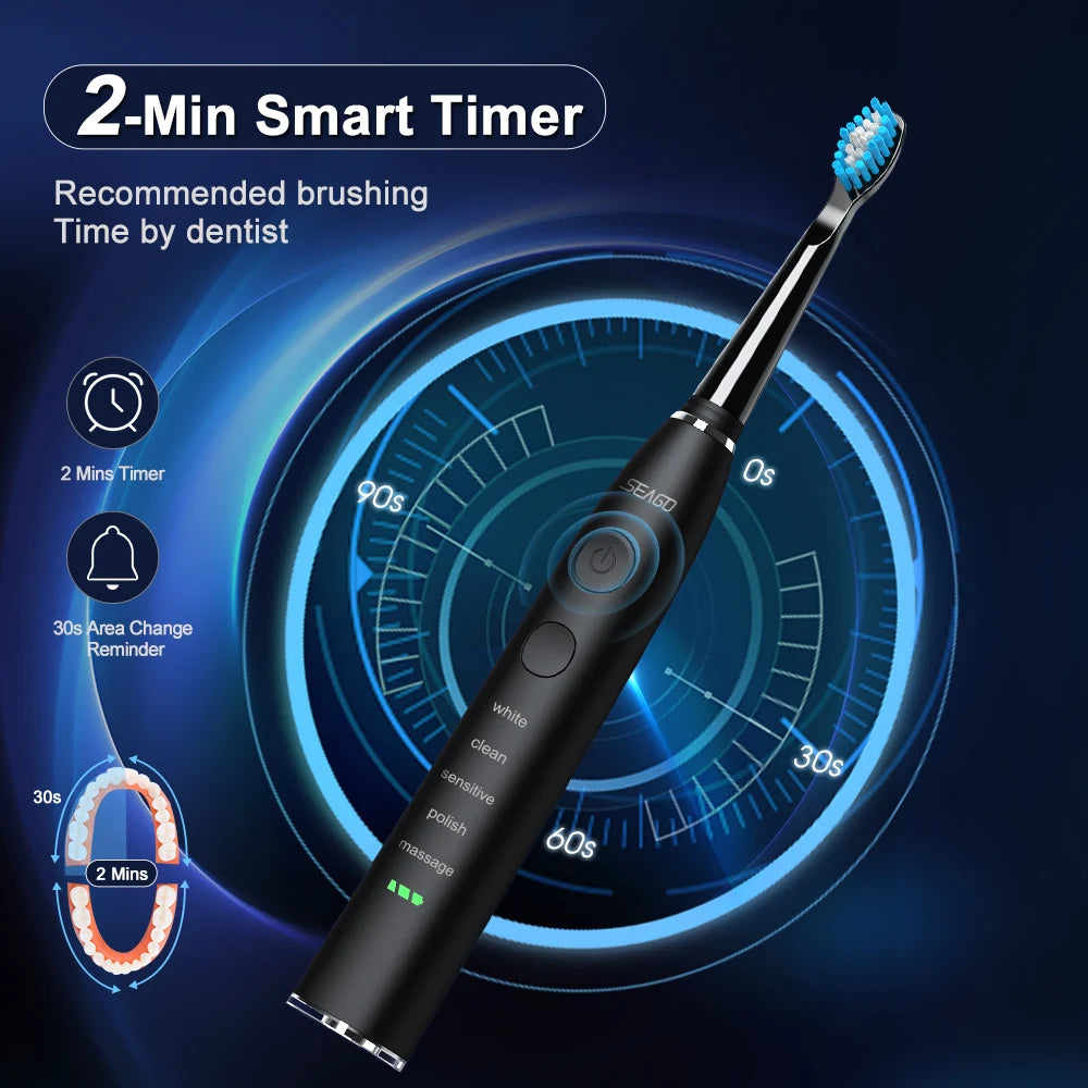 Seago Electric Sonic Toothbrush with Long Battery Life - Smarsty