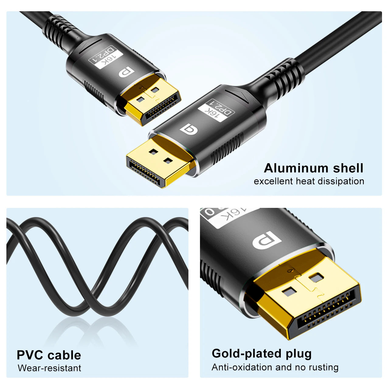 16K DisplayPort 2.1 Cable for High-Speed Gaming - Smarsty