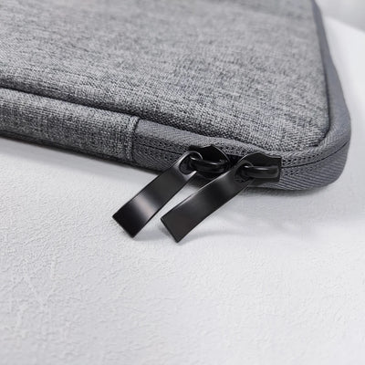 Denim Laptop Sleeve With Padded Inner Compartment Zipper - Smarsty
