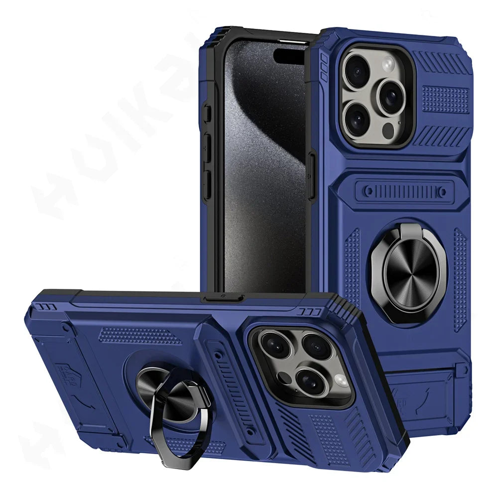 Galaxy S23 S24 Case With Magnetic Ring Kickstand Heavy Duty - Smarsty