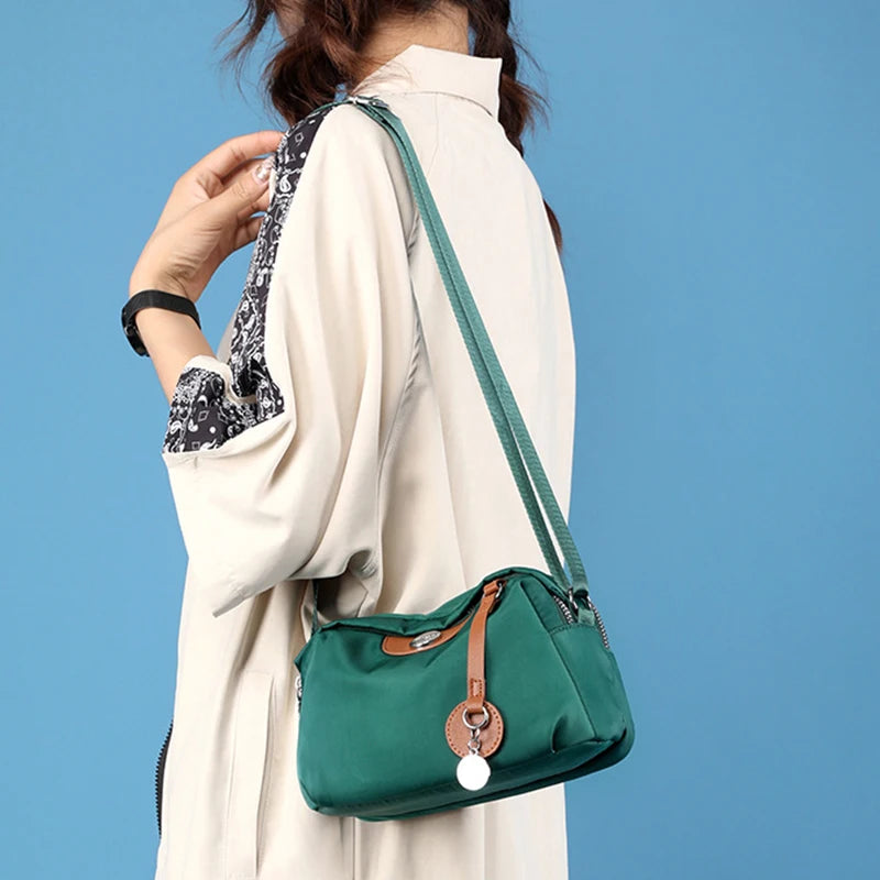 Waterproof Nylon Crossbody Bag For Women With Zipper - Smarsty