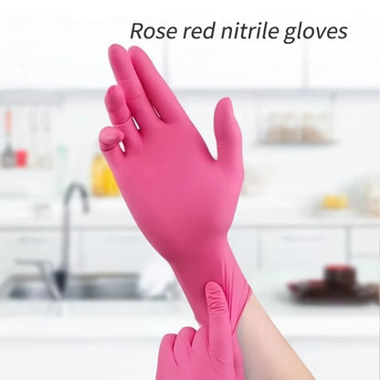 Fuchsia Nitrile Disposable Gloves 20/100PCS 3-mil Powder & Latex Free Household Cleaning Gloves for Cooking Kitchen Esthetician - Smarsty