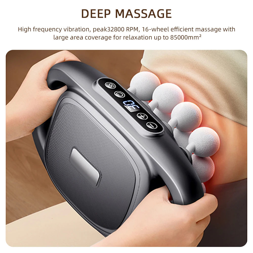 16-Head Fascia Gun High-Frequency Vibration Body Massage Gun Back and Waist Massager Neck Shoulder Massager Muscle masajeador - Smarsty