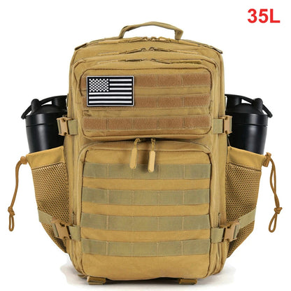 35L Tactical Backpack for Women Men Molle Outdoor Travel Camping Hiking Bag Sports Weekend Athlete Gym Rucksack Dual Cup Holders - Smarsty