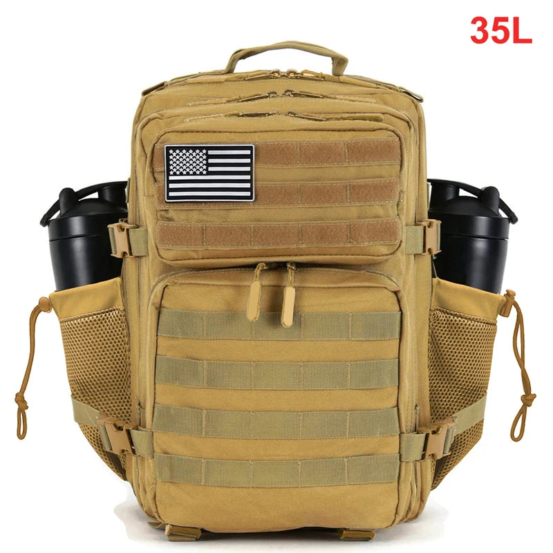 35L Tactical Backpack for Women Men Molle Outdoor Travel Camping Hiking Bag Sports Weekend Athlete Gym Rucksack Dual Cup Holders - Smarsty