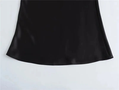 MUJER Woman 2025 Satin Skirt Women High Waist Long Skirts For Women Summer Black Midi Skirt Woman Office Elegant Women's Skirts - Smarsty