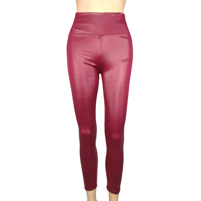 Autumn And Winter New Season Wearable Women's Tight Pants With High Waist And Sexy Faux Leather Texture Long Pants With Leggings - Smarsty