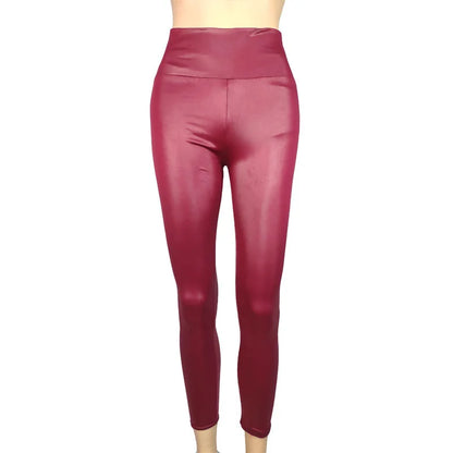 Autumn And Winter New Season Wearable Women's Tight Pants With High Waist And Sexy Faux Leather Texture Long Pants With Leggings - Smarsty