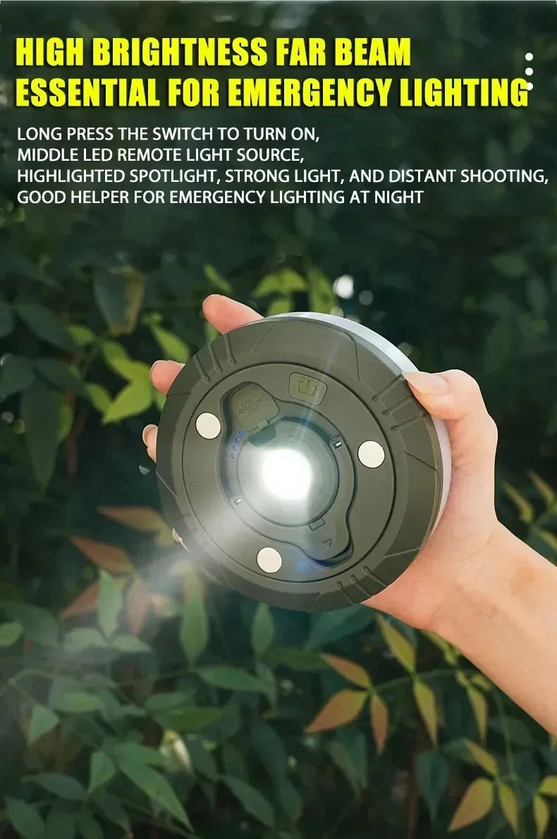 Camping String Lights,33Ft Light with Lanterns (2 in 1 Design),Camping Lights 2000mAh,IPX6 Waterproof,Rechargeable Flashlights by Smarsty