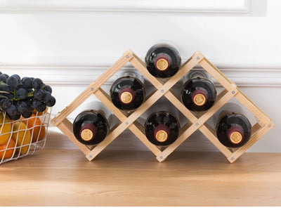 3/10 Bottles Wooden Wine Rack Wine Holders Kitchen Assembled Display Stand Organizer Storage Bar Wine Cabinet Wine Bottle Rack by Smarsty