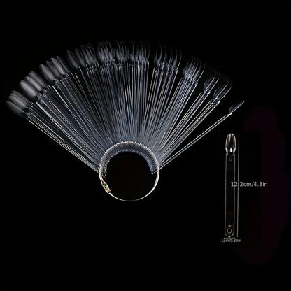 50Pcs Clear Nail Sample Sticks for Art Practice - Smarsty