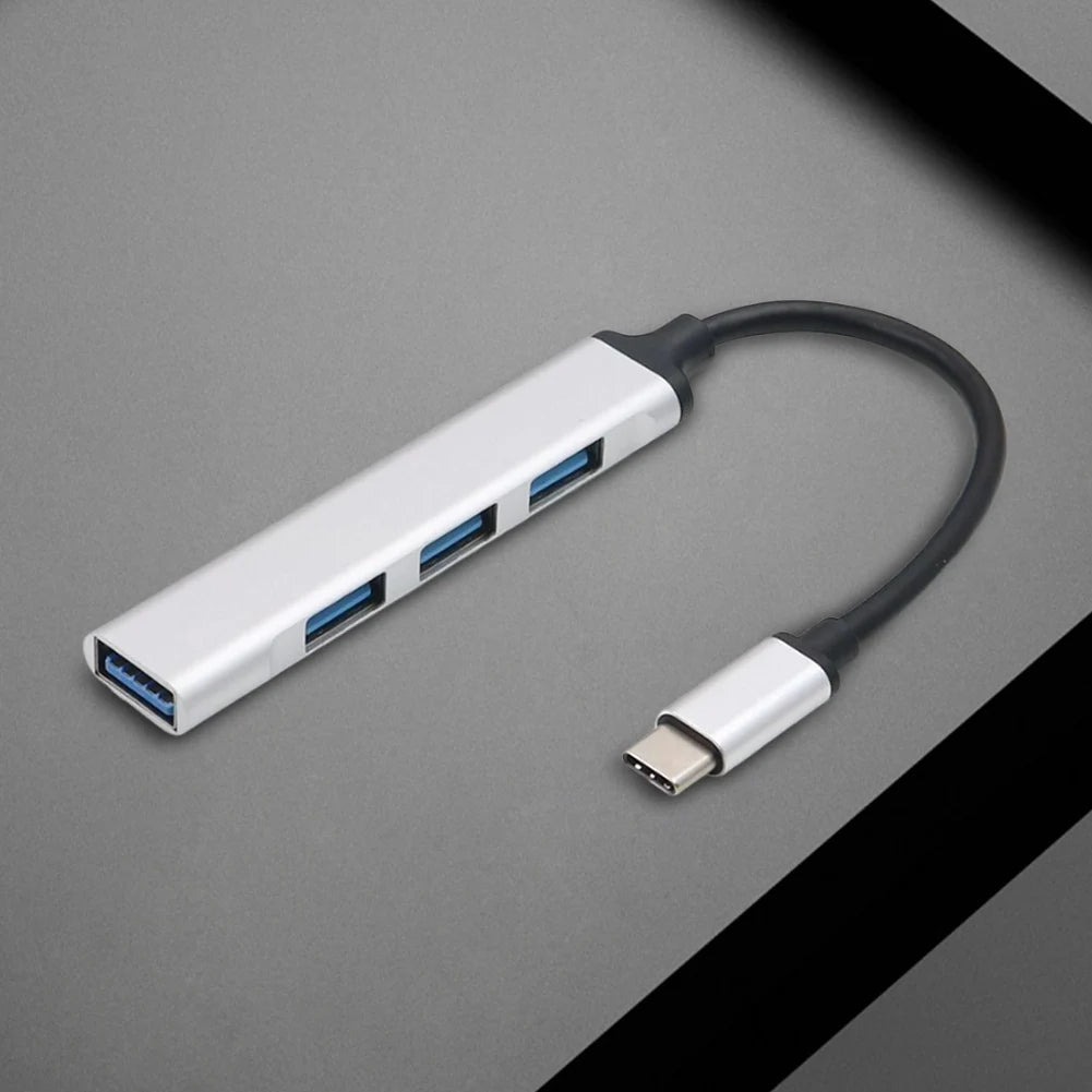 4-In-1 USB 3.0 Hub Adapter 5Gbps USB Splitter USB C To USB Hub Multiple USB 3.0 Hub USB Port Expander for Laptop and PC