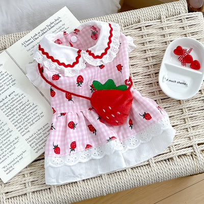 Cute Strawberry Dress for Dogs Summer Apparel - Smarsty
