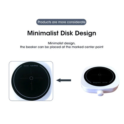Magnetic stirrer, kitchen liquid mixing mini laboratory stirrer, portable stirring rod stirring plate 4000RPM, 1L capacity