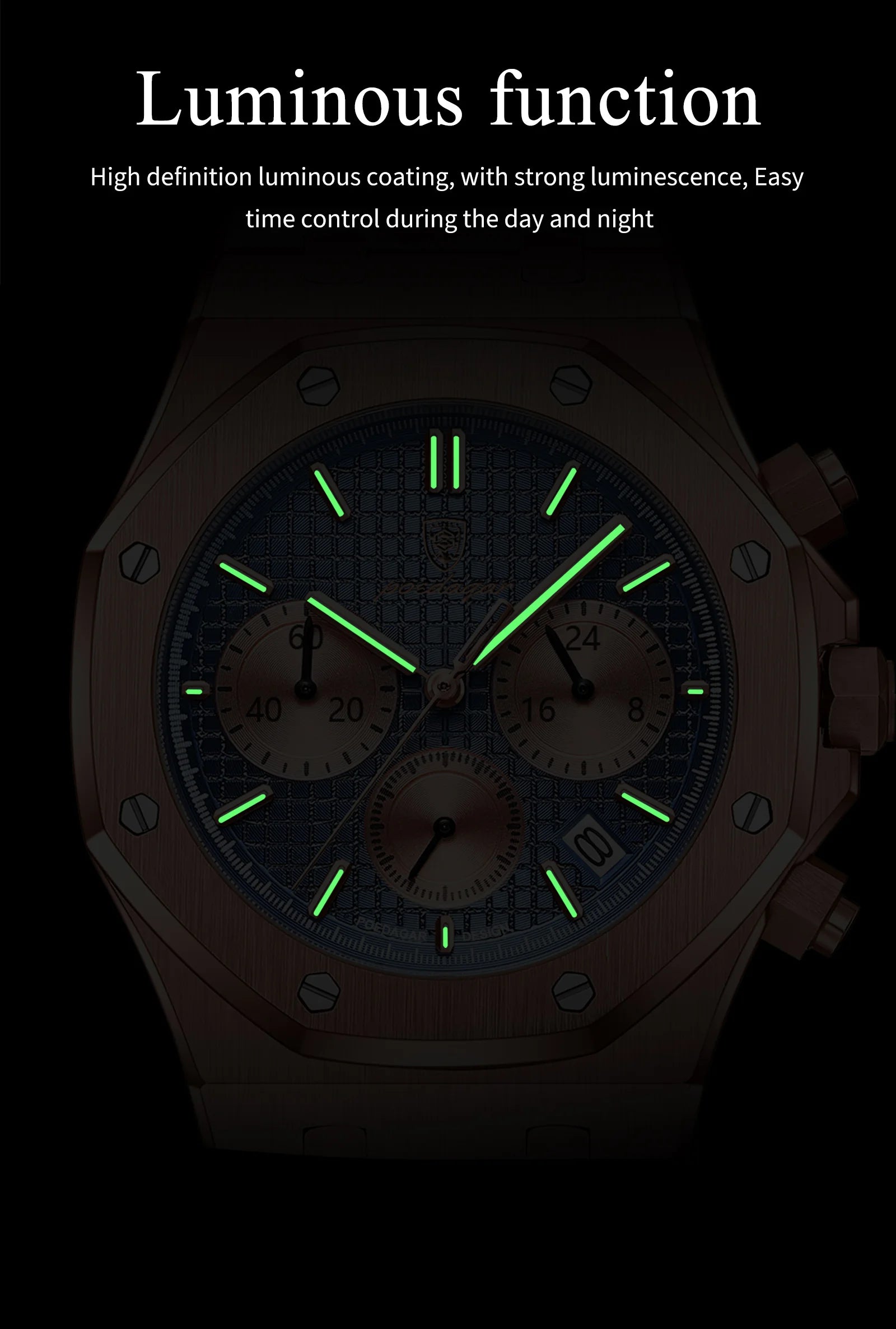 Luxury Men's Chronograph Watch with Waterproof Feature - Smarsty