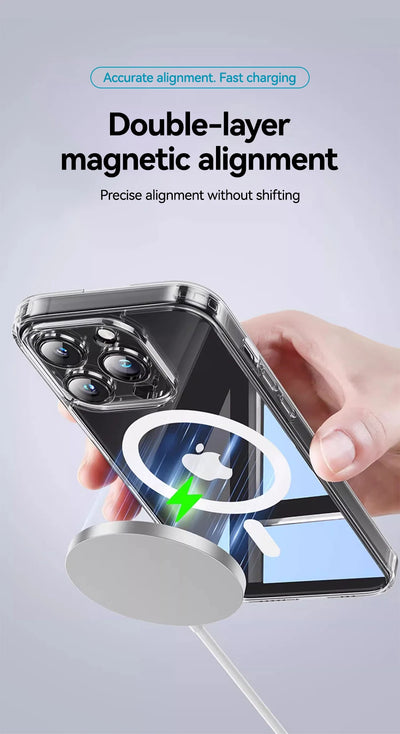 Magnetic iPhone Case Anti Yellow Transparent Slim Cover - Smarsty
