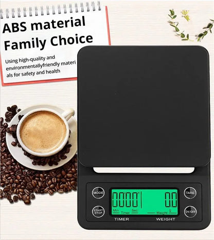 Black Precision Coffee Scale With Timer 0.1g Accuracy - Smarsty