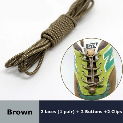 Round Elastic Shoelaces Suitable For Various Shoe Accessories No Tie Shoelace Fixed Stretching Locking Lazy laces 1 Pair - Smarsty