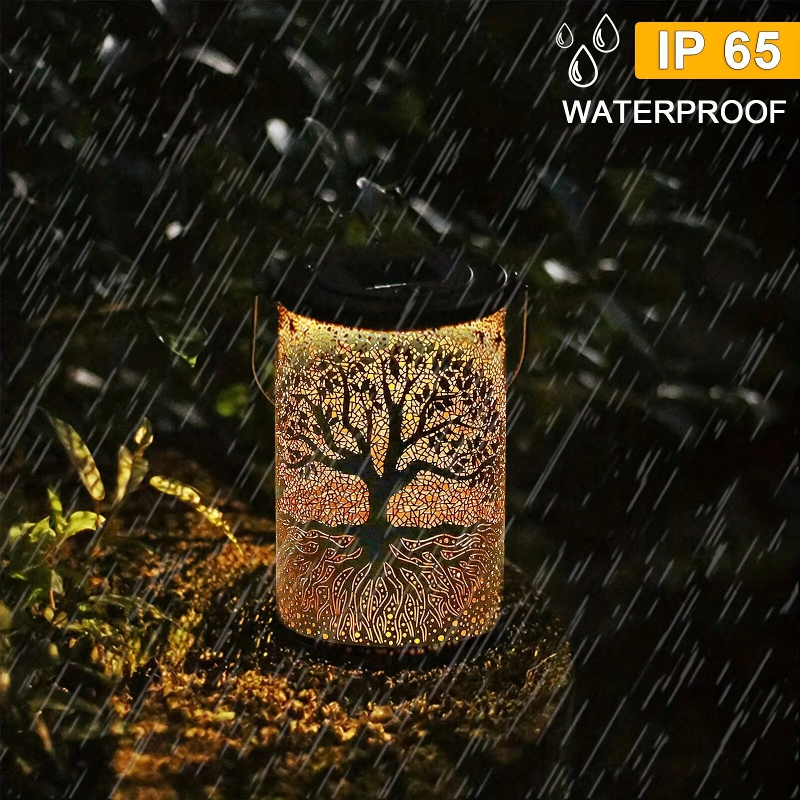 Hanging Solar Lantern Outdoor Waterproof Vintage LED Light - Smarsty