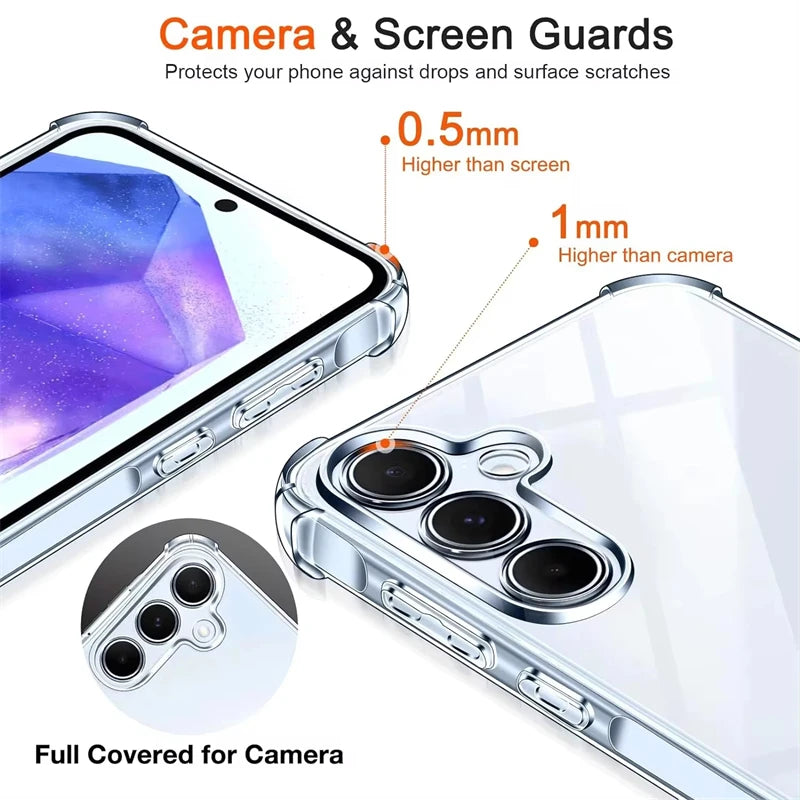 Smarsty Shockproof Case For A56 A55 A54 5G With Clear Shell -