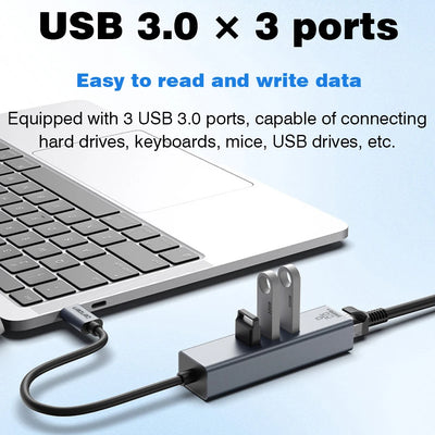 USB C Hub Docking Station With Gigabit Ethernet 100W Charge - Smarsty