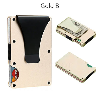 Carbon Fiber Metal Minimalist Slim Credit Card Holder Wallet Carteira for Men Cartera Tarjetero Hombre RFID Bank Cardholder Case