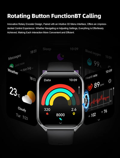 Ultra Thin Smart Watch with AMOLED Display and Call Reminder - Smarsty