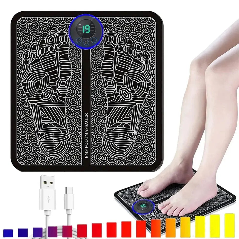 Electric Foot Massager Pad with Remote and 19 Strength Levels - Smarsty