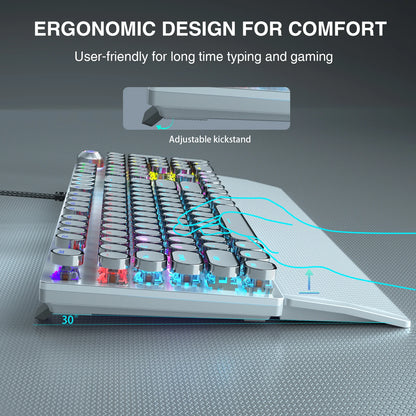 Mechanical Keyboard Blue Switch RGB Backlit Ergonomic